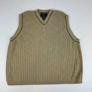 Vintage Y2K American Eagle Mens Size XL (Modern L) Ribbed Sweater Vest Beige